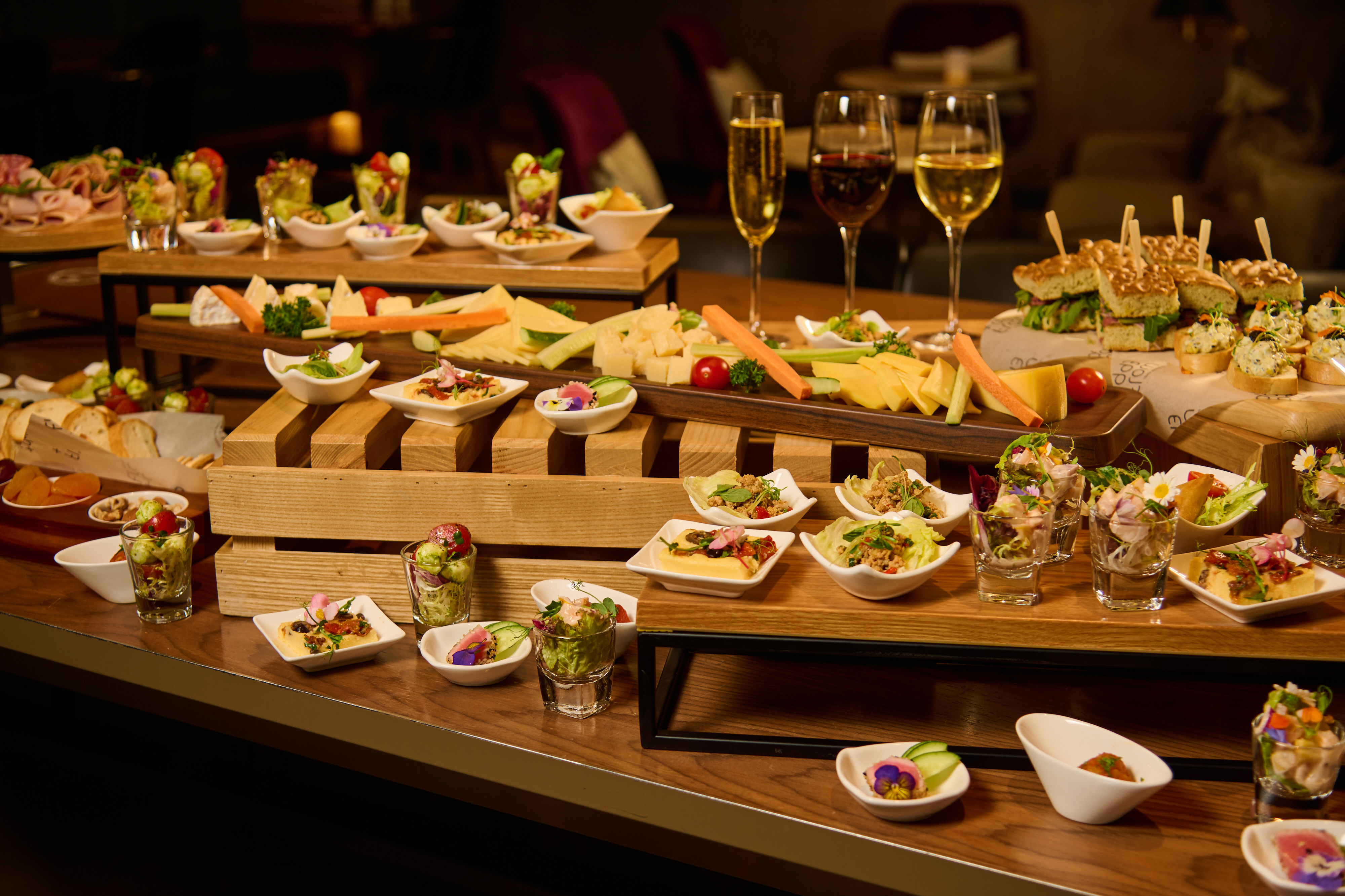 complimentary canapes happy hour at Ebb & Flow